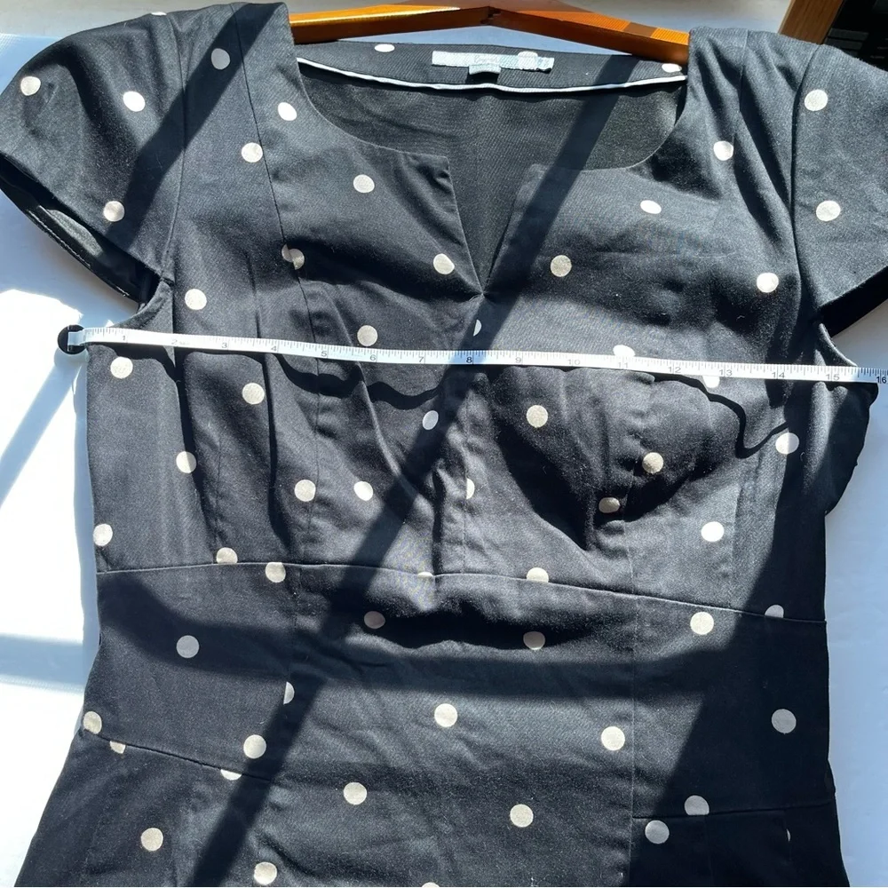 BODEN Black Polka Dot Dress Sheath Size 4 - Picture 6 of 9